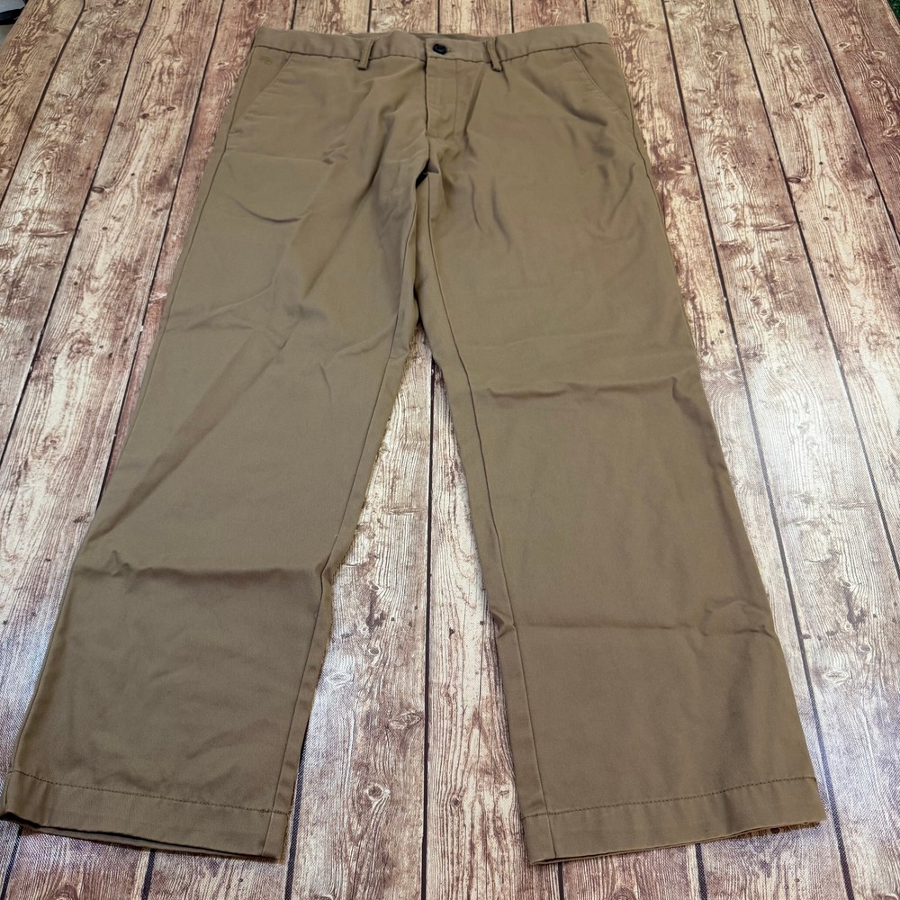 Haggar Chino Pants Mens 36x30 Brown Cotton Casual Pockets